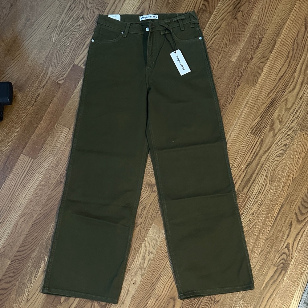 Wrangler Dark Olive Straight-Leg Pants
